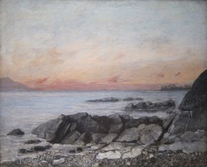 Atardecer, Vevey, Suiza de Gustave Courbet